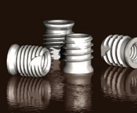 Threaded inserts for plastics and alloys