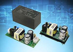 Cost effective 5 to 25W board mount Class II power supplies have wide operating temperature ranges