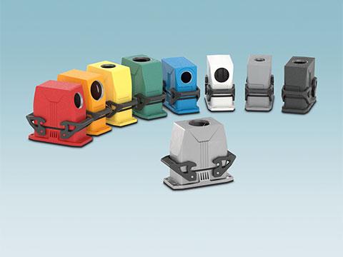 Heavy-duty connectors in various colours