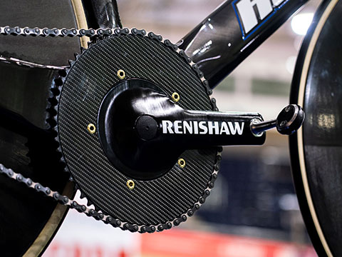 Renishaw celebrates launch of new British Cycling track bike