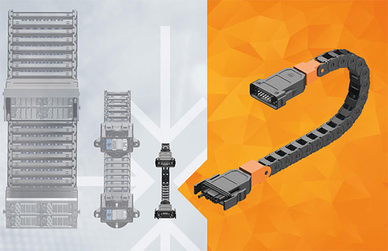 Small pluggable energy chain from Igus saves 80% assembly time