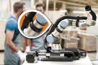 New plastic clamp concept from Igus for triflex R energy chains on cobots