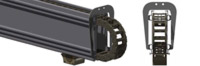 Energy chain guide system, enclosed for safe operation, is now even bigger