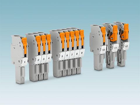 Plug-in terminal blocks with system