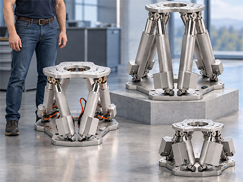 6-Axis Hexapod Family Moves Half Ton Loads with Sub-Micron Precision