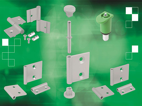 Versatile hinges for aluminium profiles
