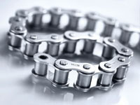 Maintenance-free stainless steel chains for food processing tasks