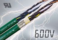 Control cables for energy chains now available ex-stock with 600V rating according to UL