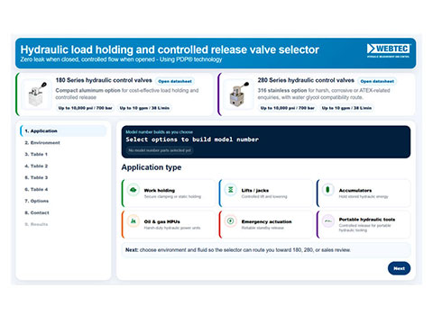 10,000 hydraulic valves, one simple online selector from Webtec