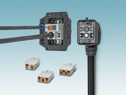 Push-in contact inserts for heavy-duty connectors for power transmission