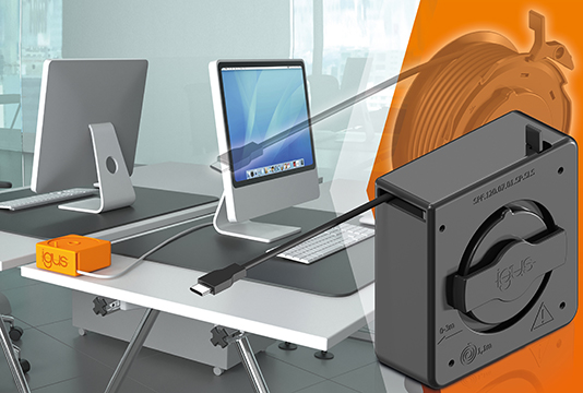 The e-spool flex mini guides cables safely and saves space