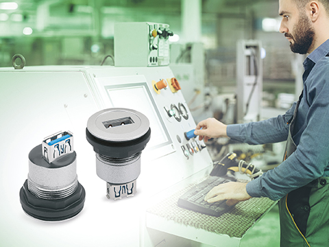 USB and RJ45 fitted sockets for mechanical engineering and automation