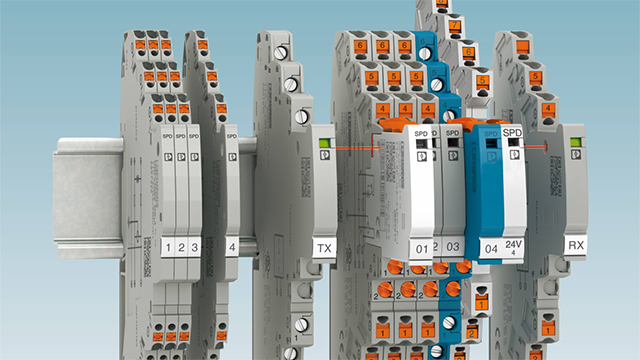 Surge protection with an overall width of 3.5 mm