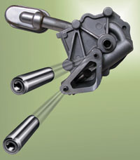 Coiled spring pins solve oil pump problem for automotive design
