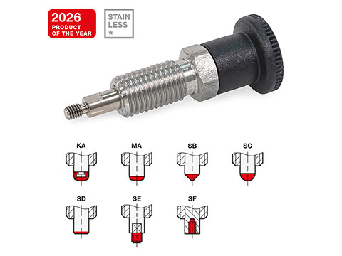 Indexing plunger tips for special requirements