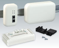 DIN rail adapters for plastic enclosures