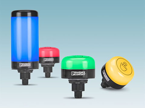 Compact LED signal lights for direct machine integration