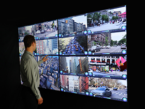 Interactive video wall technology with a seamless multitouch transition