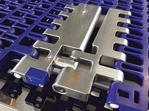 The sensor inside the conveyor belt