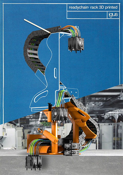 First additively manufactured e-chain rack from igus