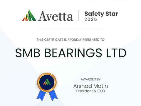 SMB Bearings receives safety star award from Avetta