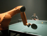 Table tennis star takes on fast, flexible KUKA robot