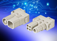 Hybrid connector module combines power-supply and signal contacts