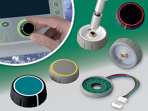 Customised rotary potentiometer and encoder knobs for menu-driven interfaces