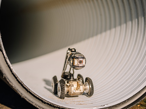 Multi-axis motion control drives pipe-based robots