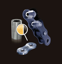 Lube-free chain for food production