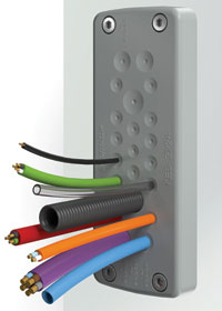 Universal cable entry system for maximum packing density