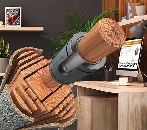 igus tests plastic bearings on wooden shafts