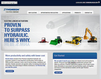 Microsite showcases benefits of electric linear actuators in off-highway applications