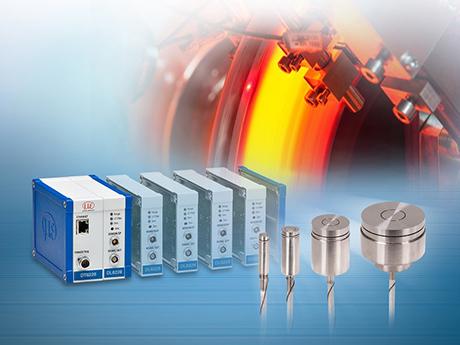Capacitive displacement measuring system withstands 800°C