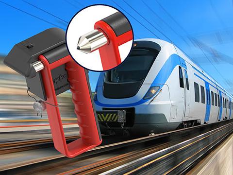 Theft-resistant and fire-resistant emergency hammer for railway vehicles