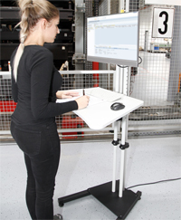 Height-adjustable monitor floor stand