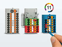 Connection-ready distribution blocks for flexible mounting