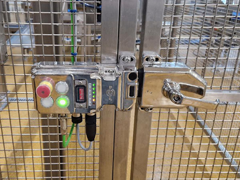 Stainless steel safety interlocks for food manufacturing