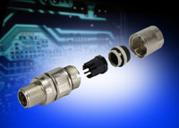 Slimline M12 connector with rapid termination technology