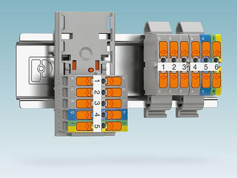 Space-saving wiring of multiple potentials