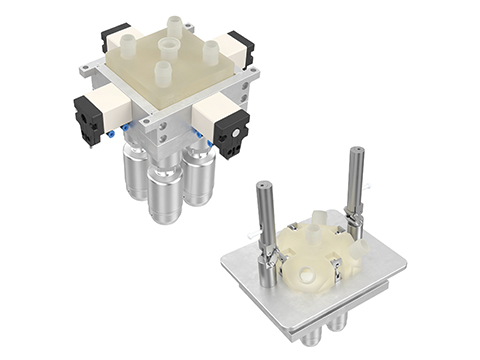 New multi-port valve block for single-use applications