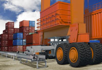 E-chains provide electrical power and data supply for Rubber Tyred Gantry cranes