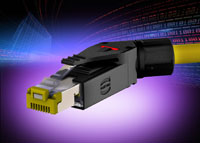 Angled RJ45 connector offers new mounting options