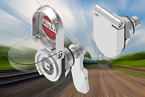 Visual indication IP69K stainless steel compression latch from Emka