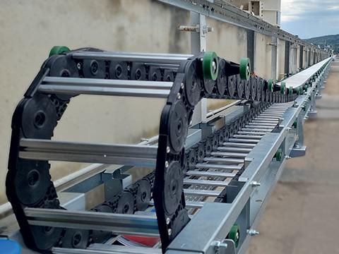 Individual cable carrier with 120 metres travel length